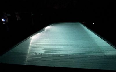 Installation – Volet piscine immergé en polycarbonate – 12×5